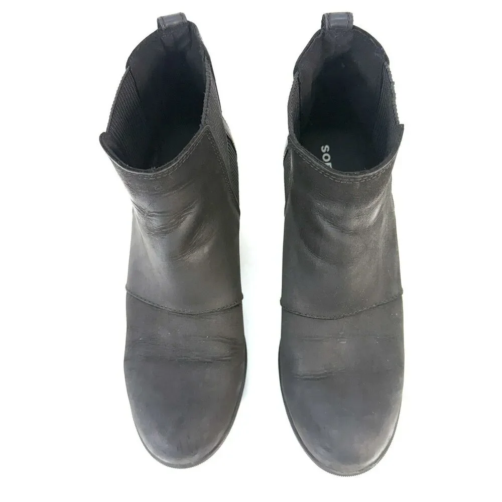 SOREL Boots Womens Size 10 Black Joan of Arctic Wedge II Chelsea Ankle Pull On